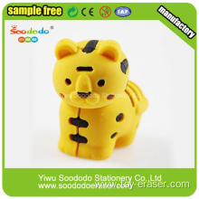 2014 New Design Free Sample Yellow Tiger Eraser